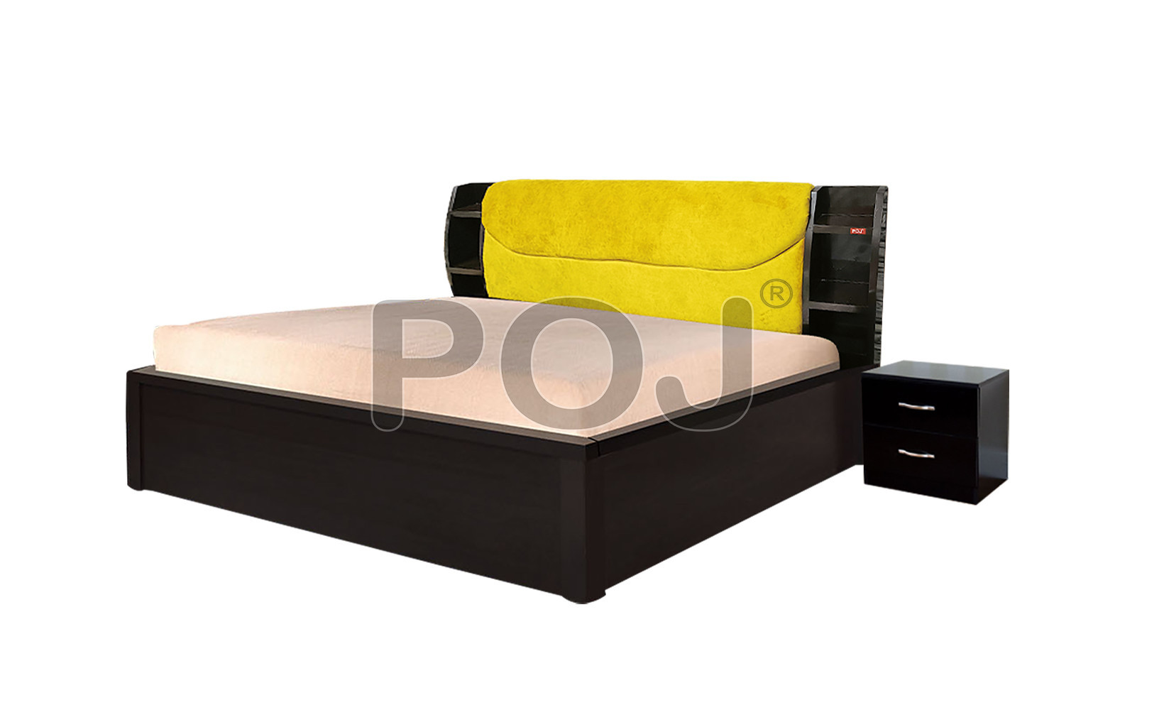 Zeena King size bed with full cushioned backrest